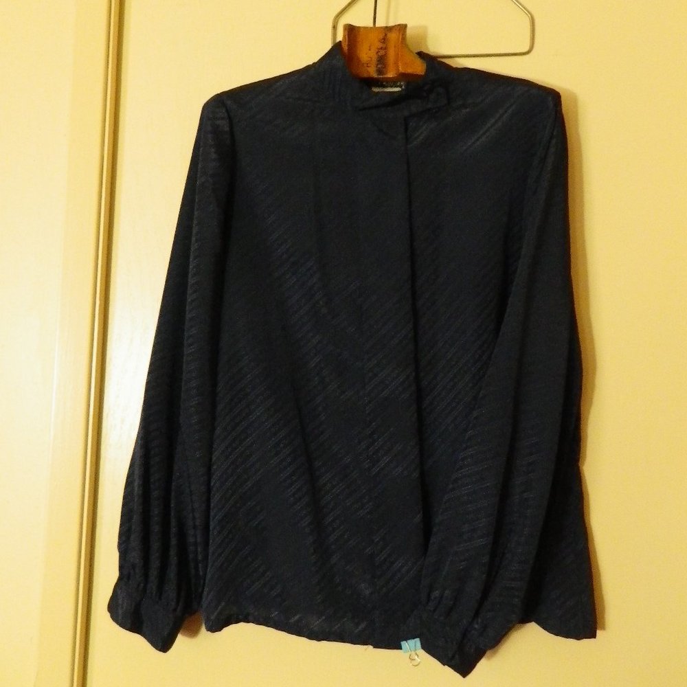 Like New Vintage Dark navy women's dress blouse